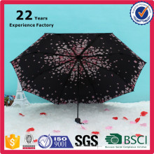 Meilleure Vente Trump 190 T Pongé Tissu 100% Polyester Matériel Cherry Blossom Imprimer À L&#39;intérieur Fleur Japonais Parapluie 8 Panneaux